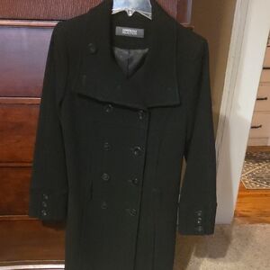 Kenneth Cole Women's Elegant Black Pea Coat